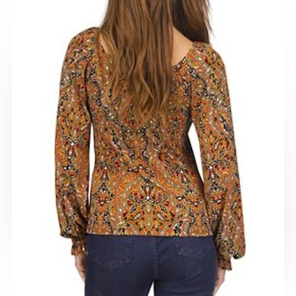 NEW Size M MICHAEL Michael Kors Ruffled Off-The-Shoulder Top Brt Trractta $88 - Picture 2 of 11